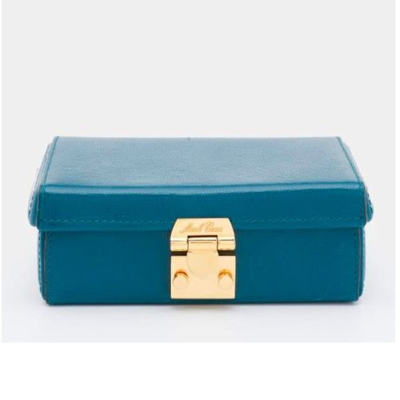 Spectacular, Iconic Mark Cross GRACE Box Bag Clutch, EUC, Blue with Dust Bag - Picture 7 of 15